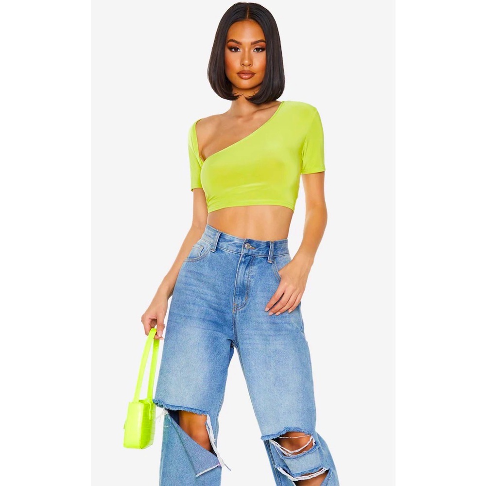 Pretty Little Thing Apple Green Crop Top